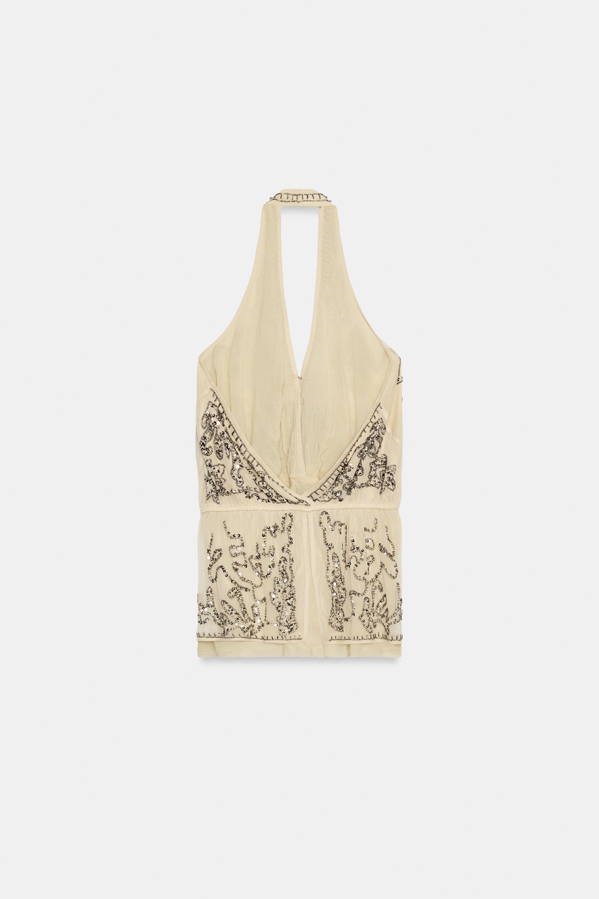ZW COLLECTION LIMITED EDITION EMBROIDERED HALTER TOP